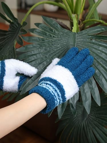 Patelai 3 Pairs Microfiber Dusting Gloves for Plants Leaf, Medium - color: Black, Dark Blue, Gray, size: Medium