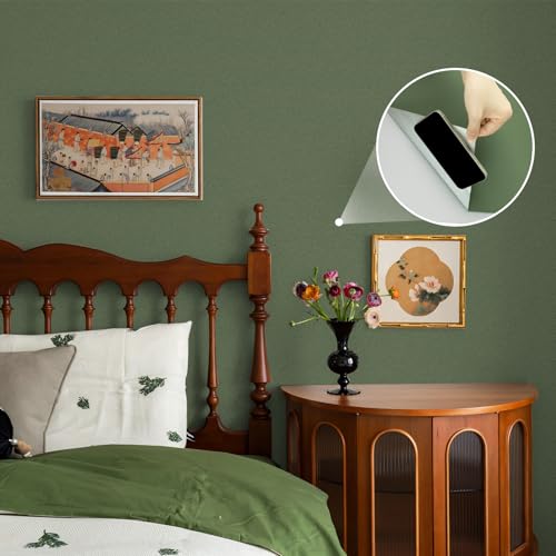 Peel and Stick Wallpaper Green Contact Paper Self Adhesive Removable - color: Dark Green, size: 17.7" x 118"