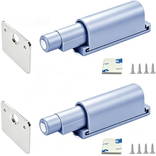 Small Magnetic Push Latch Push to Open Door Latch Cabinet Hardware 2 Pack ZKRIOC Touch Latch and Catch for Door, Magnet Push Release Heavy Duty Tip on Closet Close Strong Pop Out, Gray - size: 2 Pack
