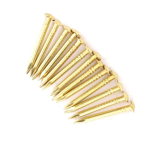 HEEPDD 100Pcs Brass Escutcheon Tacks Pins, Round Head Brad Nail 18mm Length - color: 18mm Length