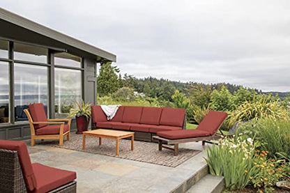 Classic Accessories Ravenna Water-Resistant 23 x 23 x 5 Inch Square Patio Seat Cushion Slip Cover & Foam, Spice, Lounge Chair Cushion - color: Spice, size: 23"W x 23"D x 5"Thick