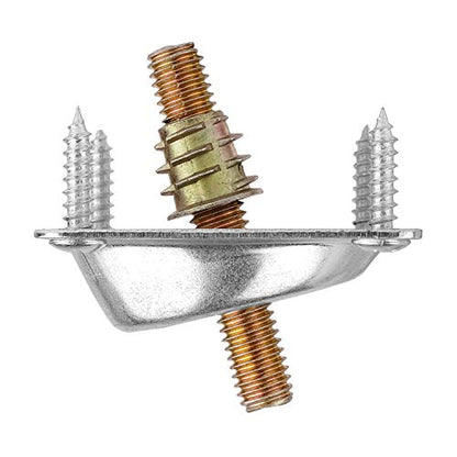 14 Degree Angled Leg Mounting Plates Furniture Table Leg Attachment Plates Brackets T-Plate M8 Sofa Legs with Hanger Bolts,Converters, Screws,Full Set of 4 - color: Furniture Leg Mounting Plates 14 Degree