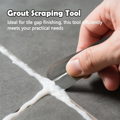 5 Piece Stainless Steel Caulking Tool Kit – Grout Finishing, Removal & Application Tools for Tile & Concrete, Caulk Finisher for Inside/Outside Corners (Reusable & Durable)