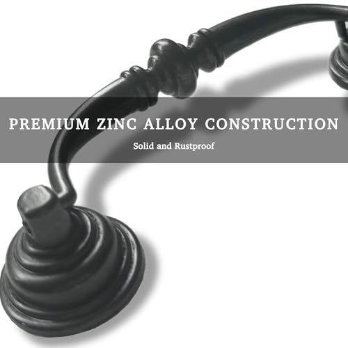 6 PCS Oil-Rubbed Bronze Metal Drop Bail Pulls, 3-1/4" Center to Center - color: Oil Rubbed Bronze, size: 3-1/4" Center to Center