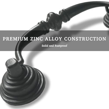 6 PCS Oil-Rubbed Bronze Metal Drop Bail Pulls, 3-1/4" Center to Center - color: Oil Rubbed Bronze, size: 3-1/4" Center to Center