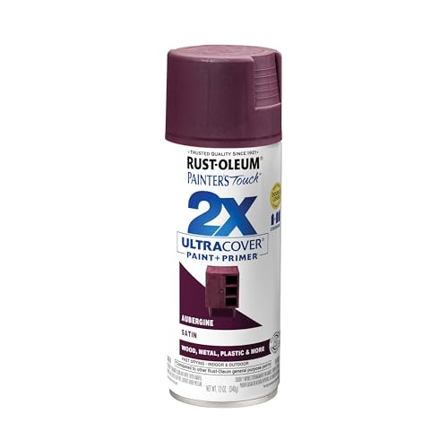 Rust-Oleum Painter's Touch 2X Ultra Cover Spray Paint, Satin Aubergine - color: Satin Aubergine, size: 12 Ounce (Pack of 1)