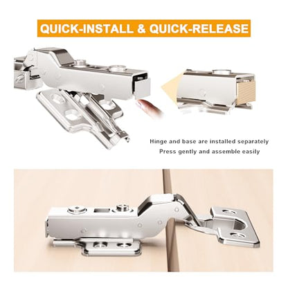 2Pcs Frameless Soft Close Half Overlay Cabinet Hinges - color: Half Overlay, size: 1 Pair