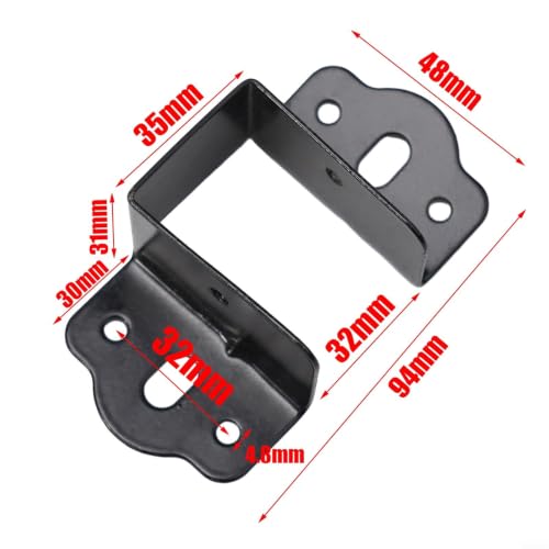 Bed Frame Center Support Brackets, Bed Frame Brackets Adapter U-Shape Bed Supporters Hardware For Headboard And Footboard(32mm) - size: 32mm