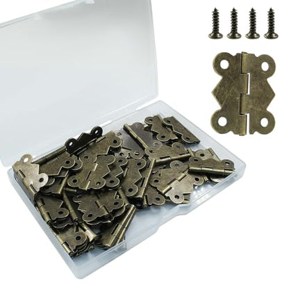 Jewelry Box Hinges, Antique Bronze, 30 x 25mm, 50 Pcs
