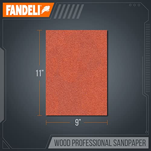 Fandeli |Wood Sanding Paper | Medium Grit | 25 Sheets of 9'' x 11'' | Perfect for Sanding Wood | Hand Sanding | Orbital Sanders - style: medium grit