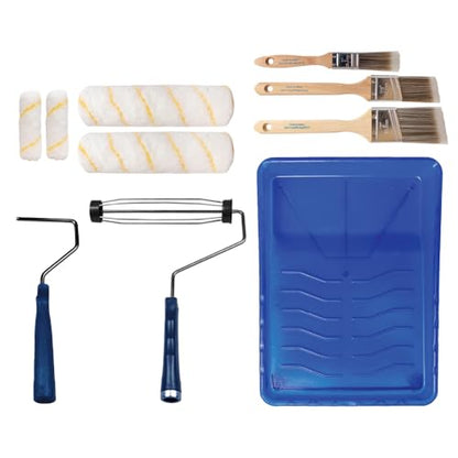 Pro Grade Paint Roller Kit, Paint Brushes, 4" & 9" Roller Covers for Walls - size: 10 Piece Set