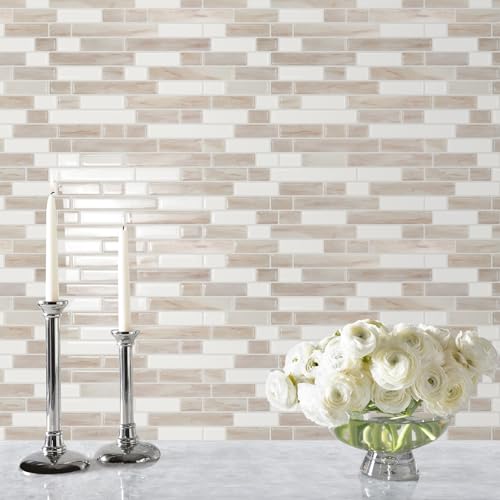 STICKGOO Thicker Peel and Stick Backsplash Tile for Kitchen and Bathroom - color: Eurasian Mocha Stone
