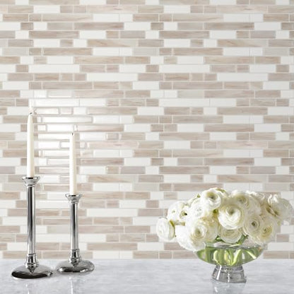 STICKGOO Thicker Peel and Stick Backsplash Tile for Kitchen and Bathroom - color: Eurasian Mocha Stone