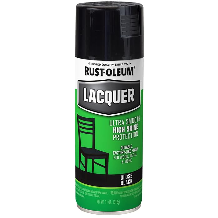 Rust-Oleum Lacquer Black Spray Paint - color: Black, size: 11 Ounce (Pack of 6)