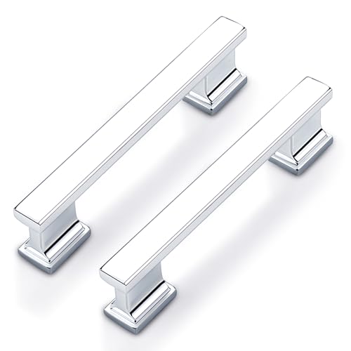 Probrico 10 Pack Polished Chrome Cabinet Pulls 3 Inch(76mm) Hole Center, Chrome Kitchen Cabinet Hardware, Dresser Drawer Pulls for Cabinet Kitchen Cupboard - color: Polished Chrome, size: 3 inch hole center