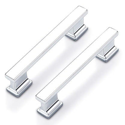 Probrico 10 Pack Polished Chrome Cabinet Pulls 3 Inch(76mm) Hole Center, Chrome Kitchen Cabinet Hardware, Dresser Drawer Pulls for Cabinet Kitchen Cupboard - color: Polished Chrome, size: 3 inch hole center