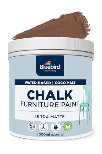 BLUEBIRD Chalk Furniture Paint - 500 ML / 16.9 fl oz for Furniture, Home Décor, Cabinets, and More (Coco Malt) - color: Coco Malt