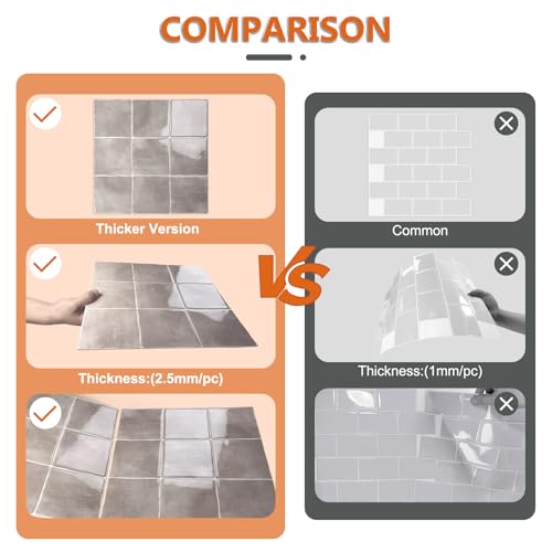 10 Sheet Thicker Peel and Stick Backsplash Tile, 12"x12" 3D Self Adhesive Square Mosaic Subway Checkered Vinyl Backsplash Stick on Wall Tiles for Bathroom, Kitchen, Living Room (10, Pink) - color: Pink