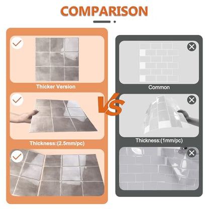 10 Sheet Thicker Peel and Stick Backsplash Tile, 12"x12" 3D Self Adhesive Square Mosaic Subway Checkered Vinyl Backsplash Stick on Wall Tiles for Bathroom, Kitchen, Living Room (10, Pink) - color: Pink