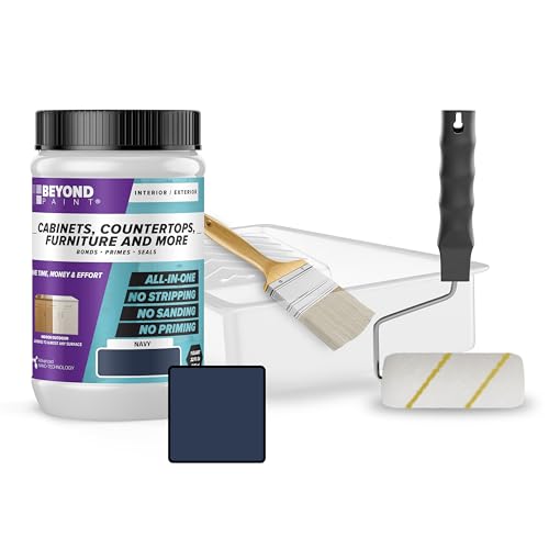 Beyond Paint Cabinet Makeover Kit with Paint and Tools for Cabinets, Countertops, Furniture and Doors, Cabinet Kit, Navy - color: Navy