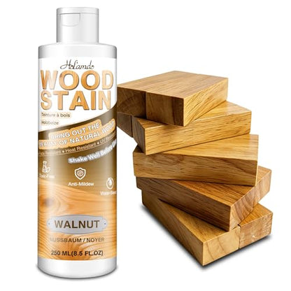 Water Based Wood Stain 8.5oz, Walnut – Indoor Outdoor Furniture Stain - color: Walnut
