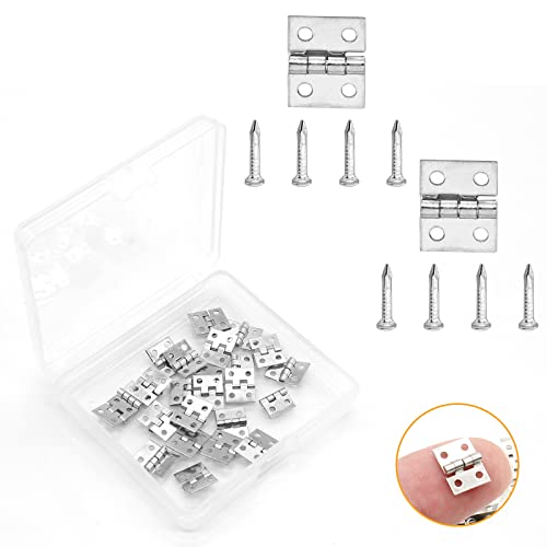 Biaungdo Mini Brass Hinges, 10x8mm, White, 24 Pcs - color: White, size: 10x8mm,24Pcs