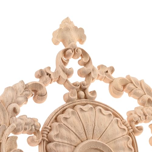 1Pc Center Wood Appliques Onlays Wooden Carved Decals Carvings - color: 1Pc