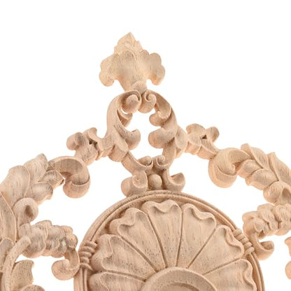 1Pc Center Wood Appliques Onlays Wooden Carved Decals Carvings - color: 1Pc