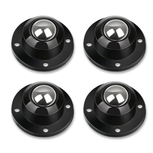 Dear Self Adhesive Caster Wheels for Furniture, Storage Box, Trash Can - Stainless Steel Universal Pulley 360 Degree Rotating Swivel Wheels - 1 Inch Low Profile - Black - 4 Pack - style: Black【1 inch】