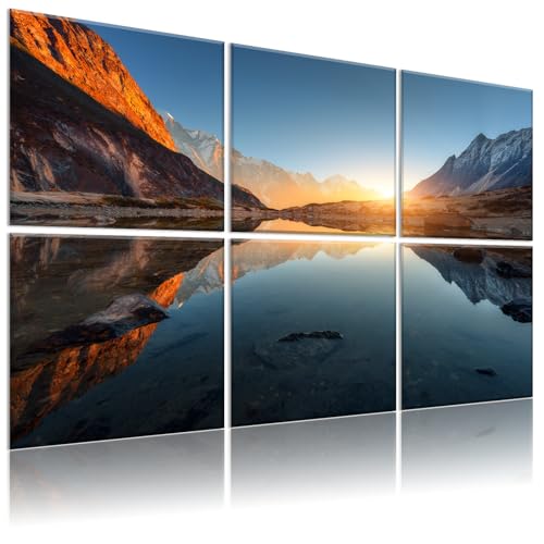 Decorative Acoustic Panels 6 Pack, 72"x48" - Lake Print - color: Lake, size: 72 X 48 Inches