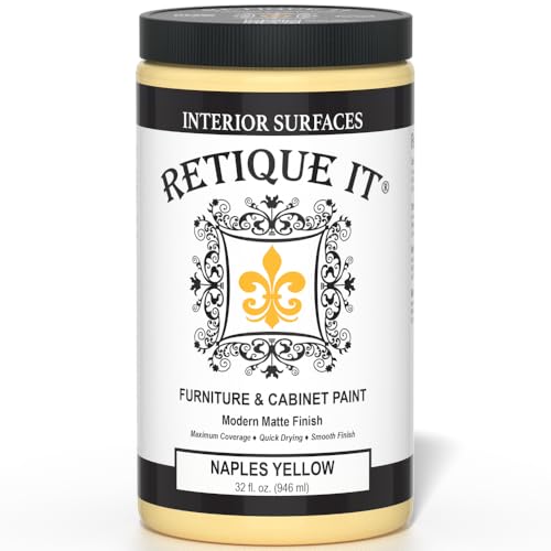 Retique It Furniture and Cabinet Paint - Paint for Cabinets, Dressers, Tables, Doors and DIY Home Decor Projects, Naples Yellow, 32 oz - color: NAPLES YELLOW, size: 32 Fl Oz (Pack of 1)