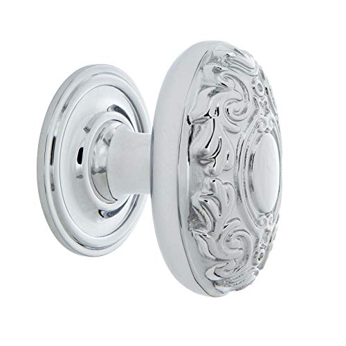 Nostalgic Warehouse Victorian Brass 1 3/4" Cabinet Knob with Classic Rose in Bright Chrome - color: Bright Chrome