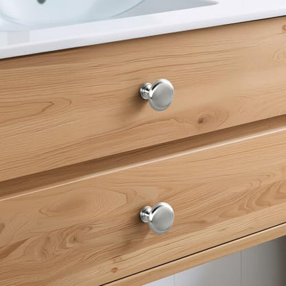 Lardmon 10 Pack Brushed Satin Nickel Round Cabinet Knobs 1.2 Inch(30.5mm) Dia. Mushroom Drawer Knobs Modern Single Hole Cabinet Pulls Solid Kitchen Knobs Cabinet Handles Kitchen Hardware for Dresser - color: Brushed Satin Nickel, size: 1.2 Inch Diameter,