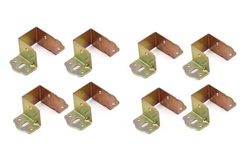 8pcs Hanging Buckle Bed Beam Wooden Square Bracket, Bed Corner Metal Bracket, Bed Hanging Corner Thickened Furniture Bed Hardware Accessories(S) - size: Small