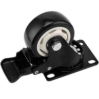 Set of 8 Swivel Caster Wheels, 3 Inch Heavy Duty Plate Caster Wheels, 4 Locking, 4 Fixed Double Ball Bearing Replacement Casters for Furniture, Carts, 200 Lbs Each Wheel, Black