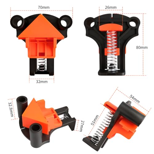 4 Pcs Corner Clamps, 60/90/120 Degree Angle Clamps for Woodworking