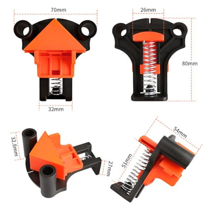 4 Pcs Corner Clamps, 60/90/120 Degree Angle Clamps for Woodworking