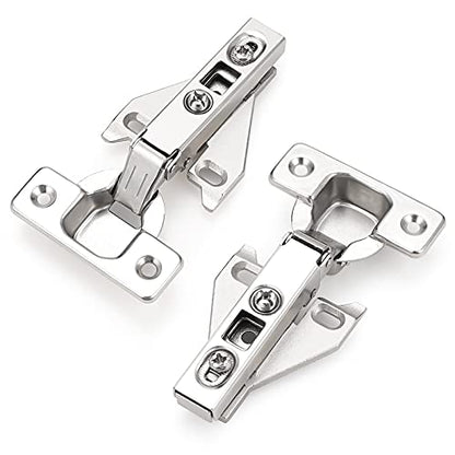 Probrico Soft Opening Kitchen Cabinet Hinges 2 Pairs (4 Pieces), Brushed Satin Nickel Face Frame Mounting Concealed Hinges for Kitchen Cupboard Hardware, with Mounting Screws