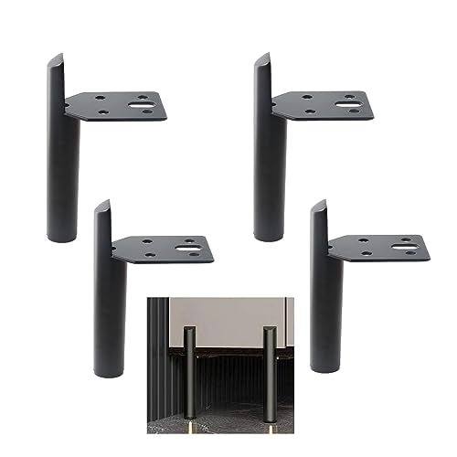 3 Inch Furniture Legs Side Mounted Coffee Table Feet Black, Set of 4 - size: 3 Inch