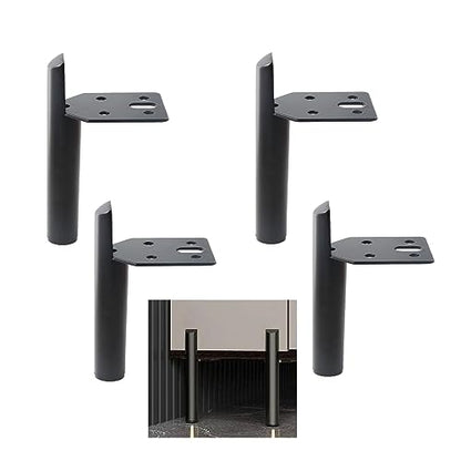 3 Inch Furniture Legs Side Mounted Coffee Table Feet Black, Set of 4 - size: 3 Inch