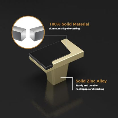 Haliwu 10 Pack Black and Gold Cabinet Knobs, Single Hole Center - color: Black & Gold, size: Single Hole Centers