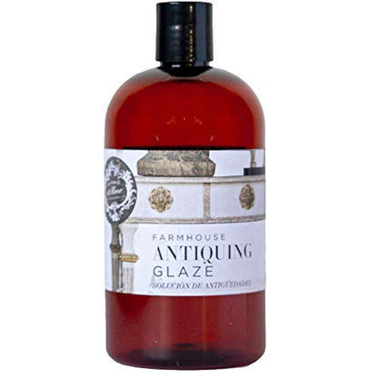 AMY HOWARD AT HOME - Medium Antiquing Glaze for Vintage and Antique Furniture Restoration - Professional Glazing Liquid - Authentic Faux Finish (16 oz)