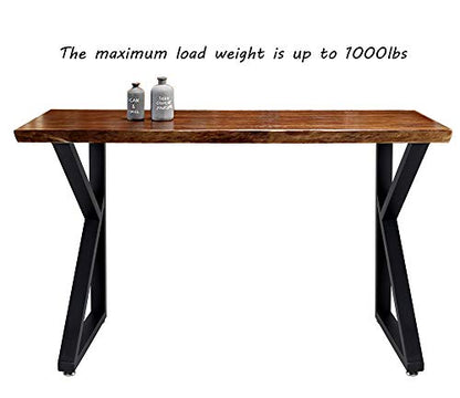 TIEOU Metal Legs for Table K Shape 28" H Tall Industrial Black Table Legs Heavy Duty Metal Desk Legs Set of 2(Without Boards) - size: K Shape-28"H