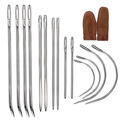 Veroave Upholstery Needle, 16 PCS Curved Needle, Leather Needles - size: 16PCS