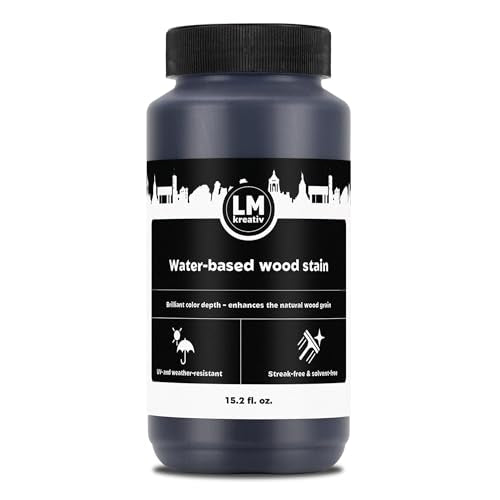 Water-Based Wood Stain 15.2 fl oz - Colonial Dark Brown - Interior Stain for Furniture & Craft Wood | Easy Application | No Sanding Needed | Low Odor | All-in-One Stain - color: Colonial Dark Brown