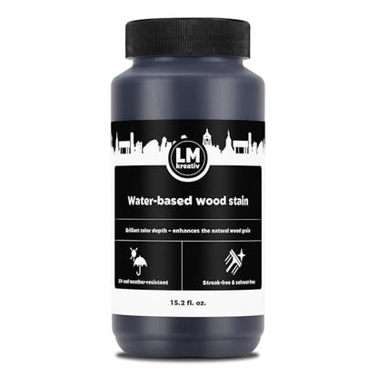 Water-Based Wood Stain 15.2 fl oz - Colonial Dark Brown - Interior Stain for Furniture & Craft Wood | Easy Application | No Sanding Needed | Low Odor | All-in-One Stain - color: Colonial Dark Brown