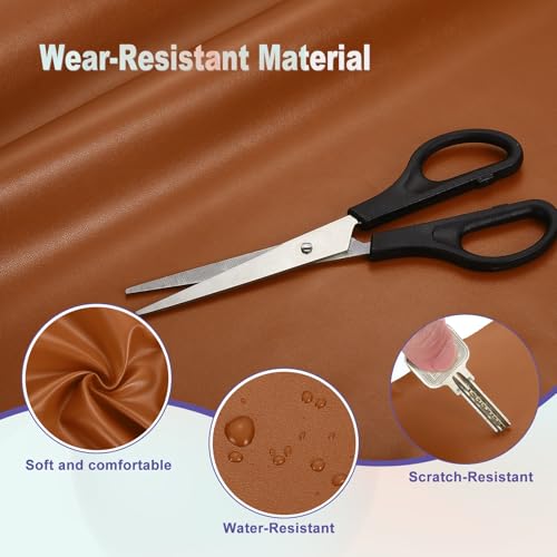 PATIKIL PU Faux Leather Fabric Nappa Grain 1 Yards Length 54"x36"x0.04" Soft Synthetic Leather Material Sheets 1mm Thick for Bags DIY Crafts, Brown - color: Brown, size: 54"x36"x0.04"