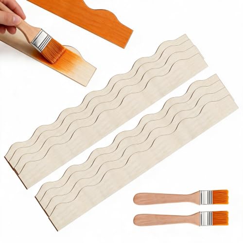 Unfinished Scalloped Decorative Wood Trim - color: small scalloped 15.7x1.57“-8pcs