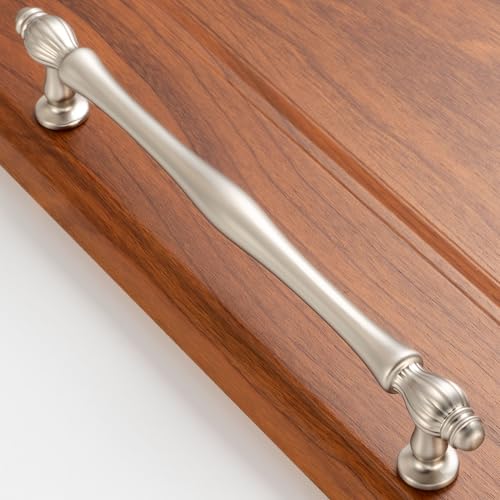 6-1/4 Inch Brushed Nickel Cabinet Pulls Drawer Handle 10 Pack 2510 - color: Brushed Nickel, size: 6-1/4 In Hole Distance