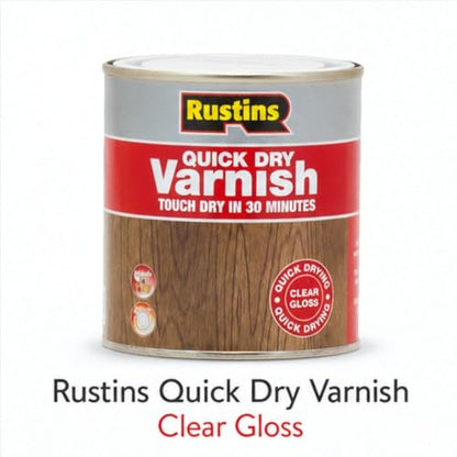 Rustins Quick Dry Varnish Clear Gloss 250ml | 8.5 Fl. Oz. - color: Gloss Clear, size: 250ml